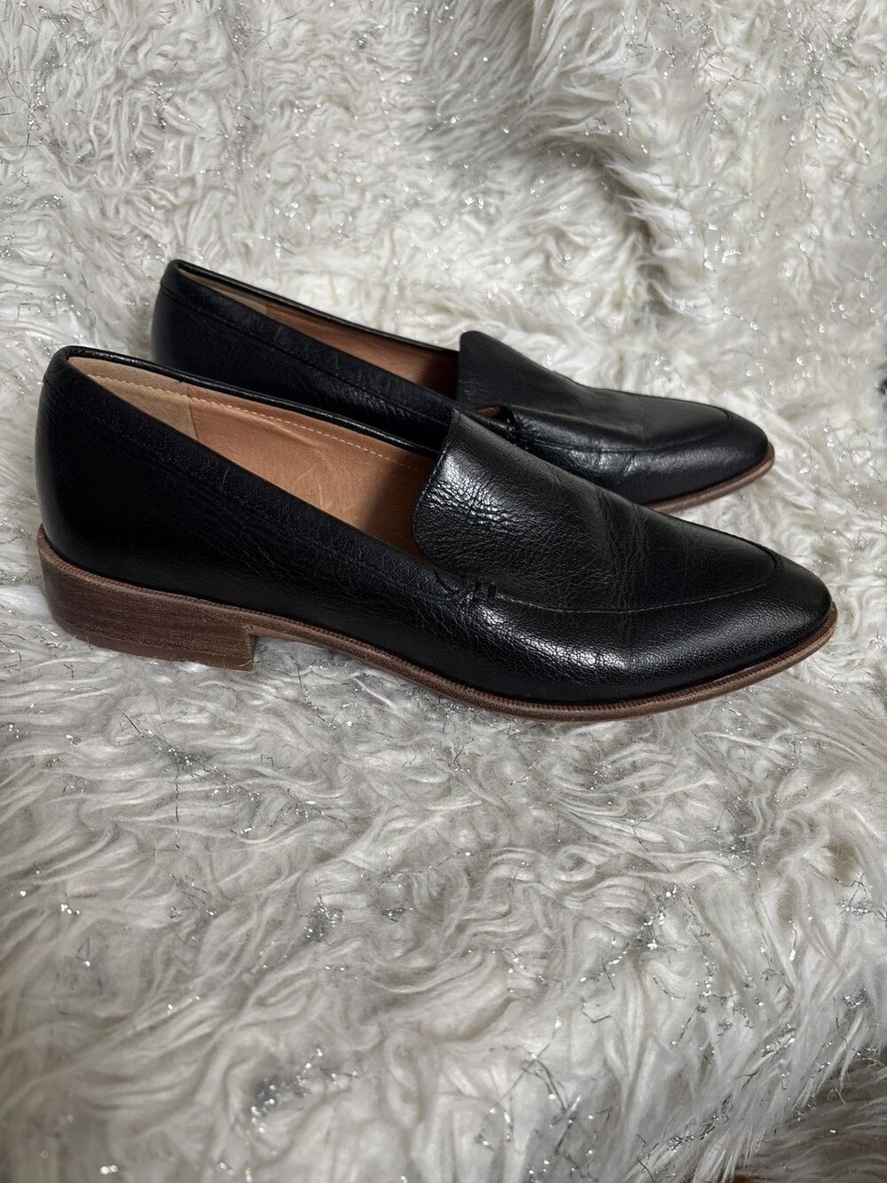 Madewell Frances Loafer Black Leather Slip On Shoes H2419 Womens 8